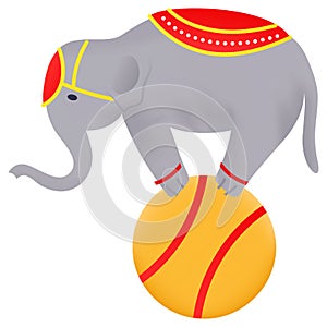 Elephant performing Balance Trick Vector Icon Design, Circus characters Symbol, Carnival performer Sign, Festival troupe Stock ill