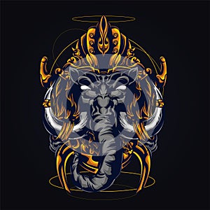 Elephant religion budhha mascot logo vector illustration. photo