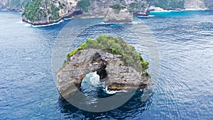 Elephant Rock Formation. This natural rock arch is located in Indian ocean, Nusa Penida Island, Bali province. This