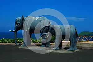 Elephant rock sculpture