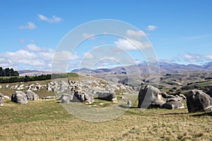 Elephant Rocks in North Otago, New Zealand. Tourist places. Natural attractions.