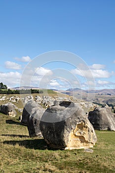 Elephant Rocks in North Otago, New Zealand. Tourist places. Natural attractions.