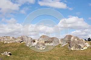 Elephant Rocks in North Otago, New Zealand. Tourist places. Natural attractions.