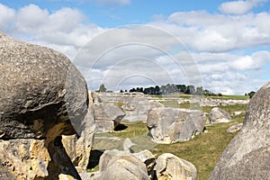 Elephant Rocks in North Otago, New Zealand. Tourist places. Natural attractions.