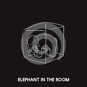 Elephant in the room idiom vector