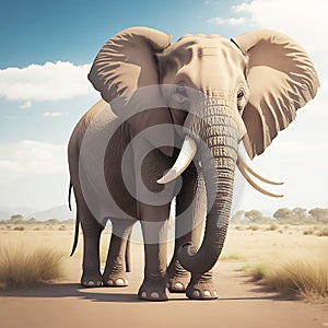Elephant savannah wildlife. Generate Ai