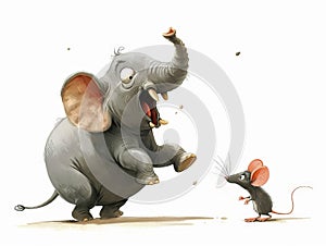 Elephant scared of a mouse
