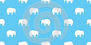 Elephant seamless pattern vector isolated wallpaper background blue