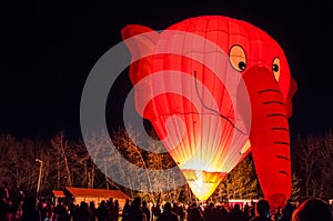 Elephant Shaped Glowing Hot Air Balloon