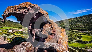 Elephant-shaped rock near Castelsardo in sardinia, Italy