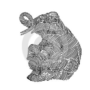 Elephant show ,vector.