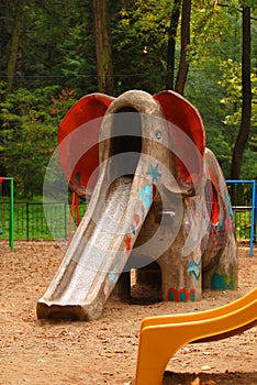 Elephant slide on playground