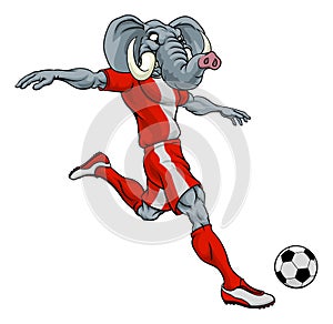 Elephant Soccer Football Player Sports Mascot