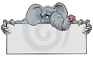 Elephant Sports Mascot Sign photo