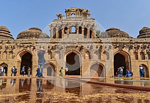 Elephant Stable in Hampi ant view . It is one of the UNESCO World Heritage site in India