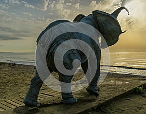 Elephant statue at the beach