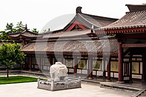 Elephant statue in a Buddhist temple - Xi`an, China.