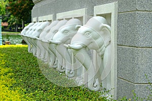 Elephant statue at Hall Buddha, Thailand