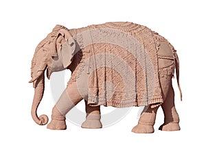 Elephant statue isolated on white background.