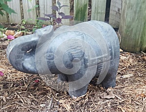 Elephant statue in lovely garden in Clinton, Gladstone, QLD