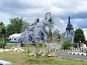 Elephant statue is one of the hallmarks of the East Lampung district of Indonesia