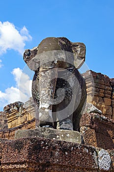 Elephant statue on the Pre Rup temple, Angkor area, Siem Reap, Cambodia