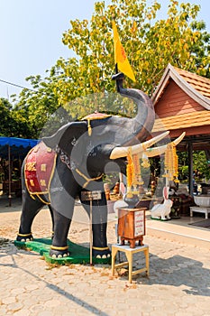 Elephant statue at Samaesarn Temple photo