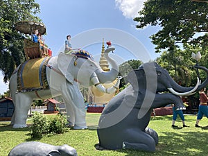 Elephant Statue Temple Thailand