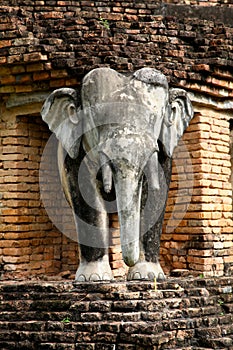 Elephant statue at Wat Chang Lom in Sukhothai
