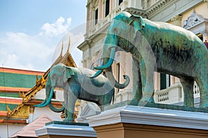 Elephant statues in front of Grand Palace in Bangkok