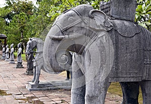 Elephant Statues at Minh Mang Tombs photo