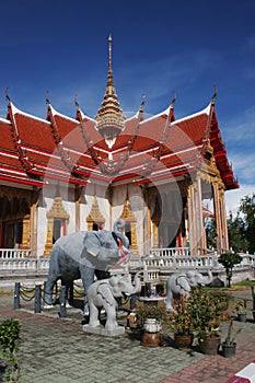 Elephant statues at Wat Chalong, Phuket, Thailand