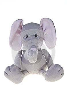 Elephant stuffed toy, isolated on white