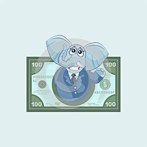 Elephant in suit money profit dollar