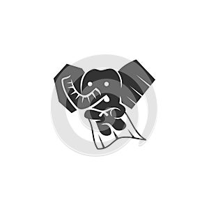Elephant Super Hero Illustration Icon Brand