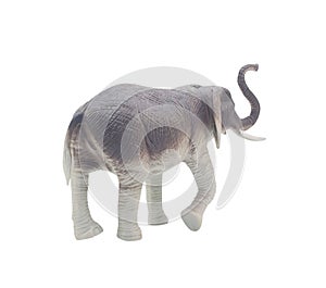 Elephant toy back isolated on white background.