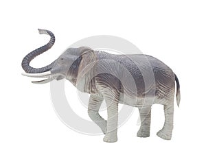 Elephant toy profile isolated on white background.