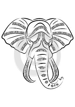 elephant traditonal ornament tattoo photo