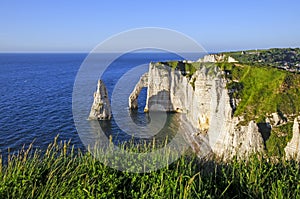 Elephant Trunk Hill and town in coast of normandy