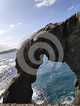 The Elephant Trunk Rock at the coast of Taiwan, Shenao, New Taipei, Taiwan