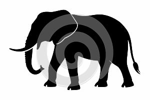 Elephant vector art illustration silhouette Style