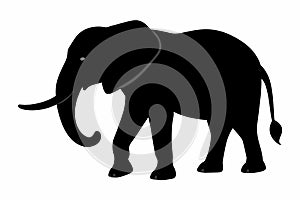 Elephant vector art illustration silhouette Style