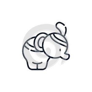 elephant vector icon isolated on white background. Outline, thin line elephant icon for website design and mobile, app development