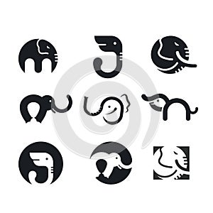 Elephant  vector icon set  illustration concept design