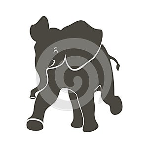 Elephant vector illustration black silhouette profile