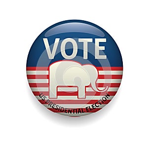 elephant vote badge. Vector illustration decorative design