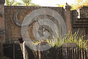 Elephant on wall at australia zoo