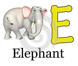 Elephant wild animal with alphabet