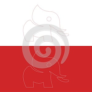 elephant wild animal icon vector,illustration, editable stroke, flat design style isolated on white linear,standing elephant logo photo