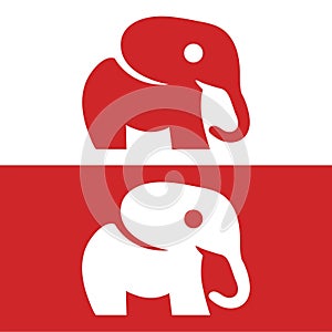 elephant wild animal icon vector,illustration, editable stroke, flat design style isolated on white linear,standing elephant logo photo